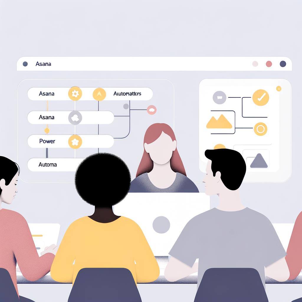 equipo trabajando con automatizaciones de asana y power automate